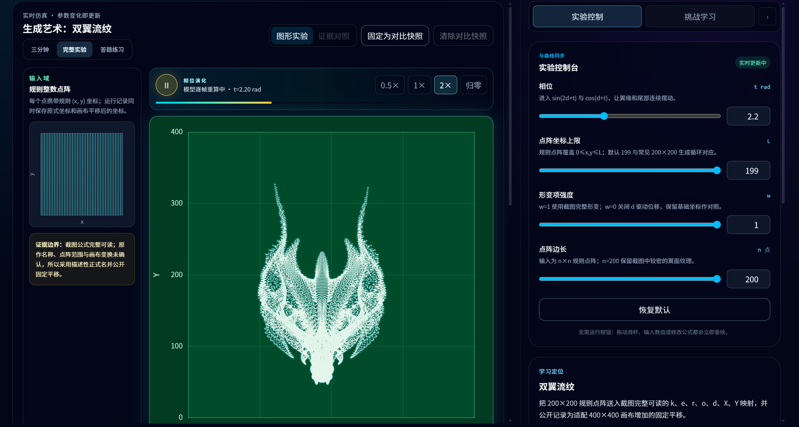 图 6 双翼流纹把规则点阵展开成双翼和尾部纹理